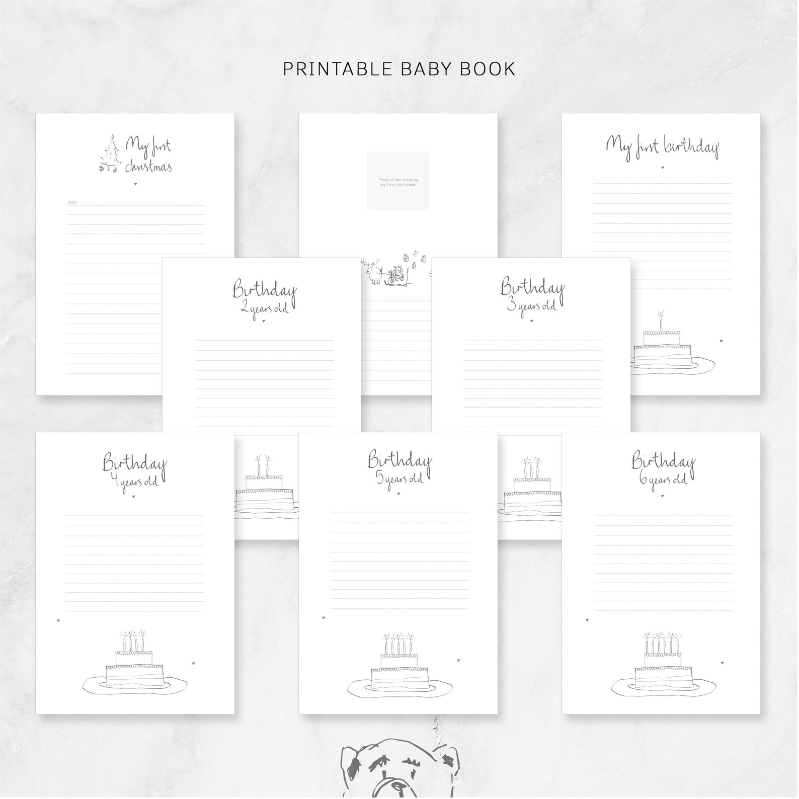 Baby Book Template Printable Baby Memory Book Print Baby - Etsy Denmark