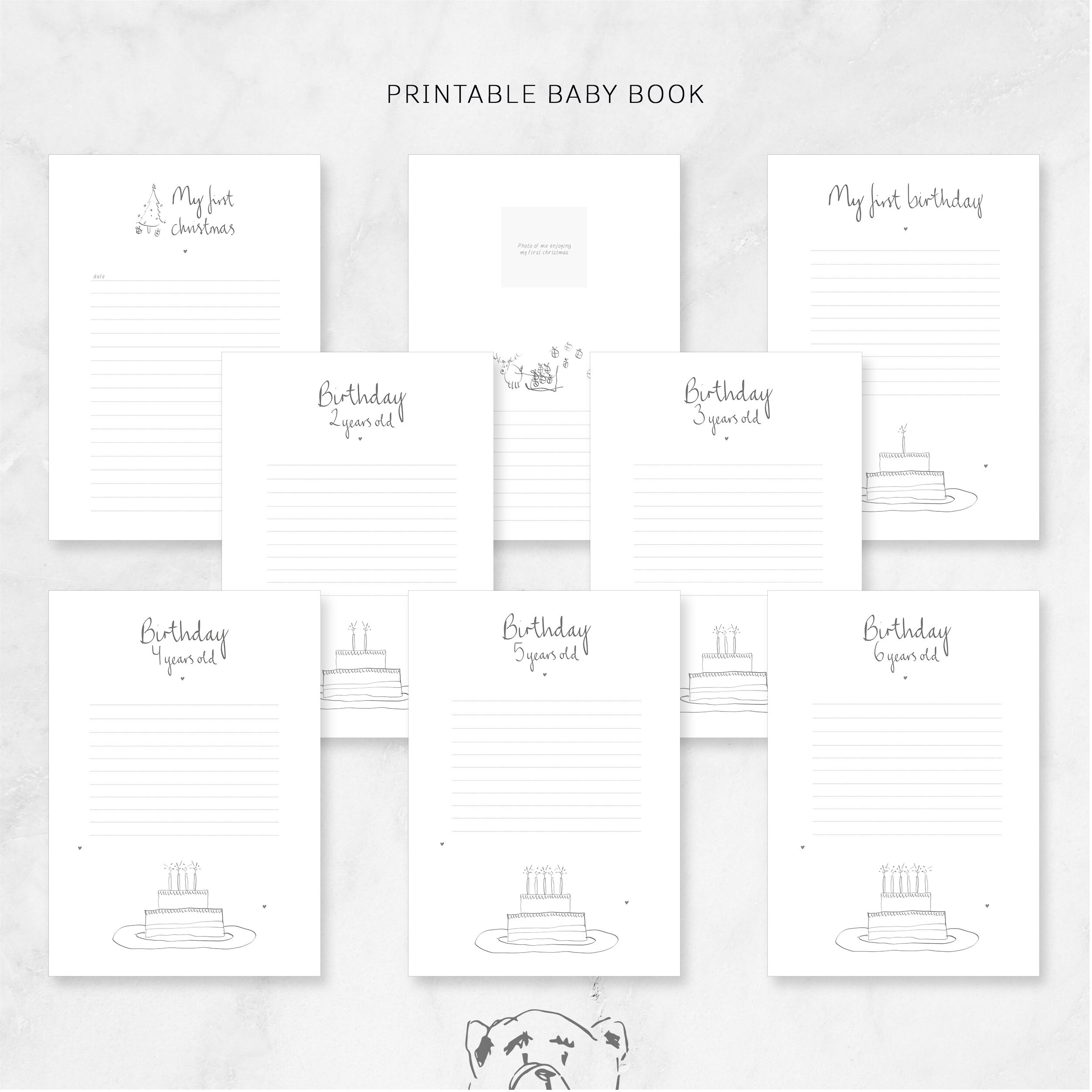 Baby Book Template Printable Baby Memory Book Print Baby | Etsy Denmark