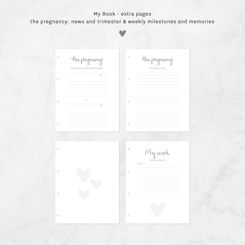 Baby Book EXTRA PAGES Template Printable, Baby Memory Book Print, Baby