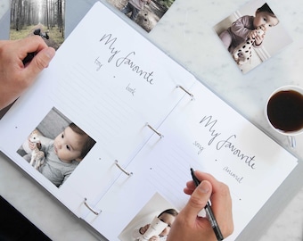 Minimalist Printable Baby Memory Book: Gender Neutral Keepsake journal (PDF) Handwritten details <3