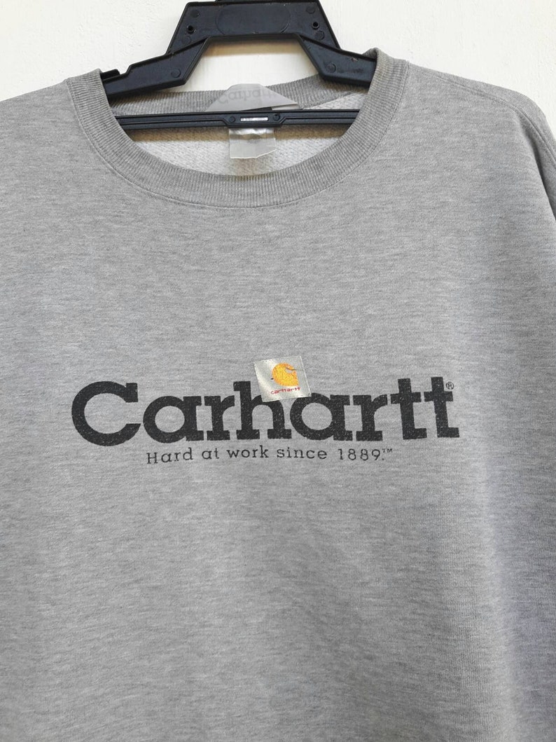 Vintage Carhartt Sweatshirt Big Logo Long Sleeve sizeL | Etsy