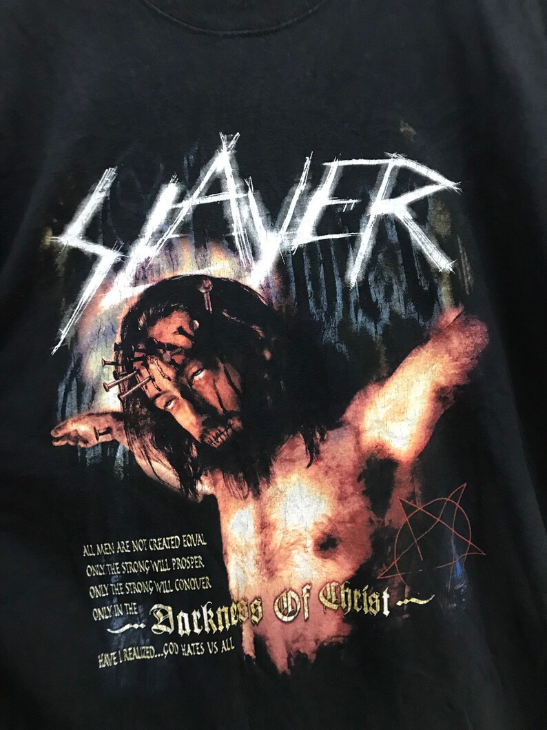Vintage Slayer Darkness Of Christ God Hates Us Tour..American Thrash Metal band.Size XL.