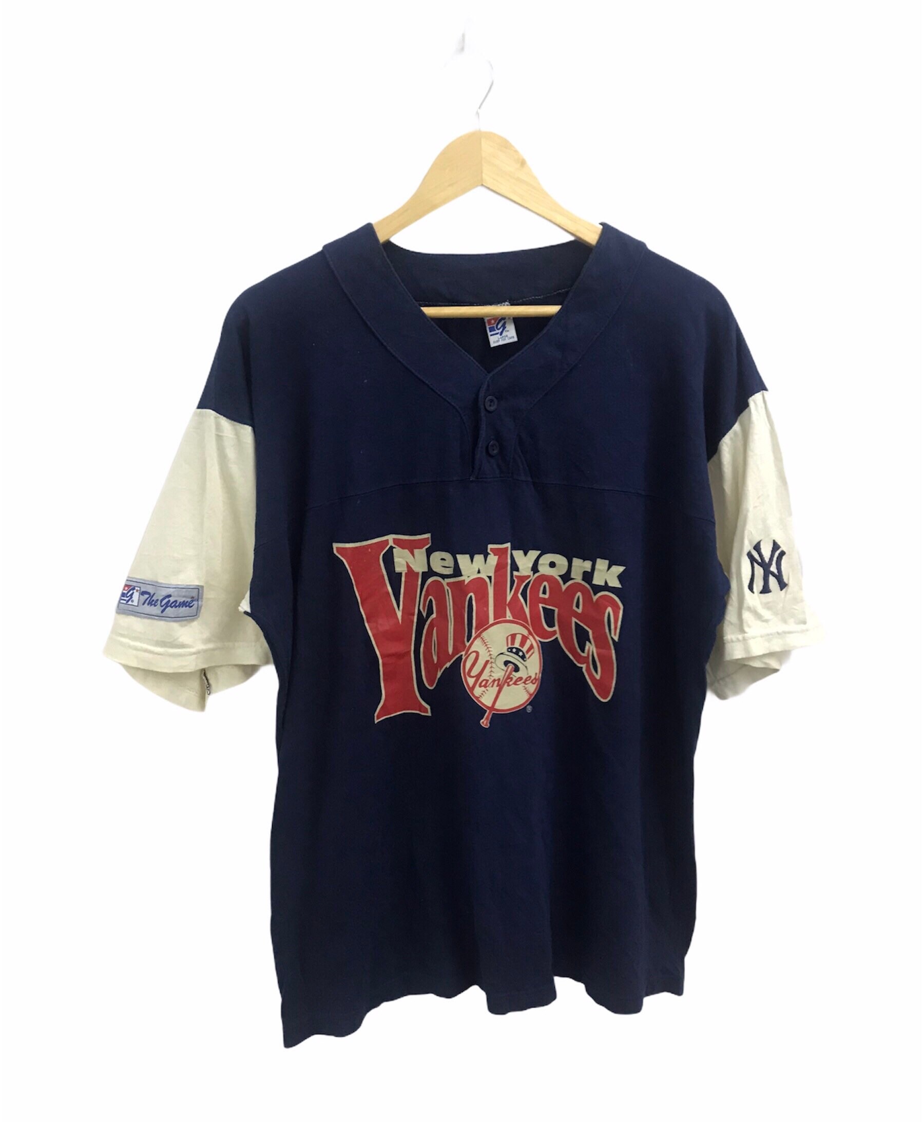 Vintage 80s 90s New York Yankees MLB Baseball T Shirt Trench Sports  American USA