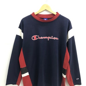 Vintage 90s Champion Spellout Long Sleeves Tshirt..Size XL