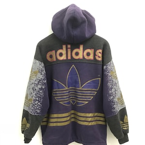 Vintage 90s Adidas Hoodie Big Logo Jacket..hip Hop.spellout