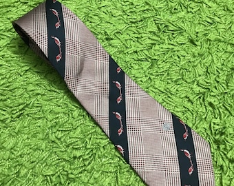 Vintage 90s Gucci Silk Necktie.. Marca de lujo de diseñador.. Hecho en Italia