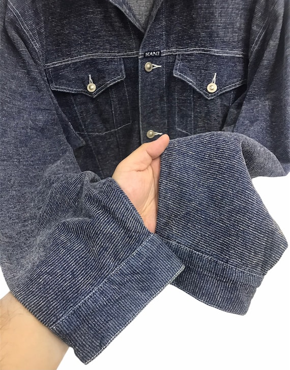 古*猫様 VTG 90s karl kani DNM JKT 1993HIPHO Vintage Karl Kani 90s Denim Jacket Hip Hop Dark Wash Baggy