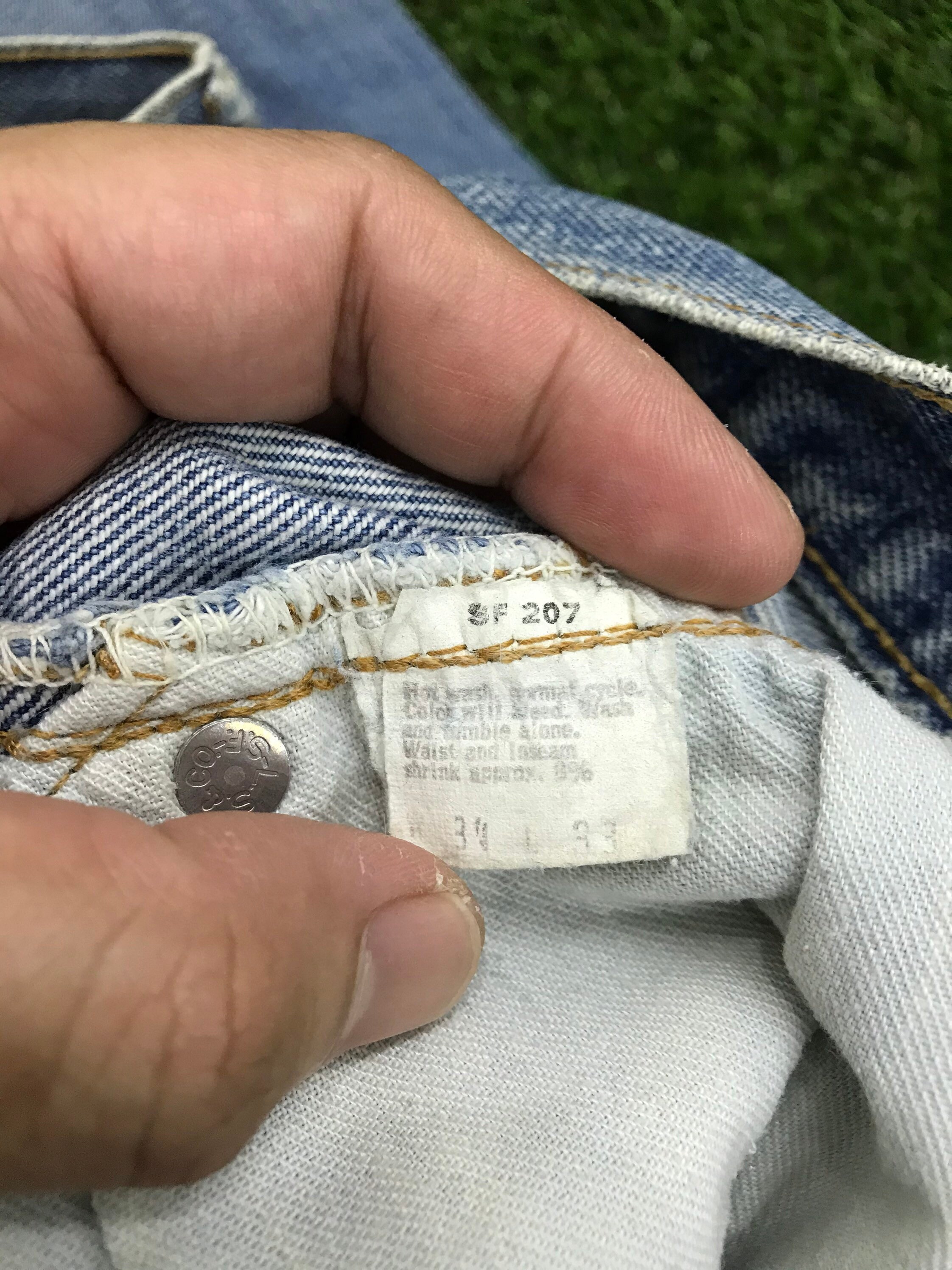 Vintage 70s Levis 501 Small E Selvedge Painted Distressed Jeans