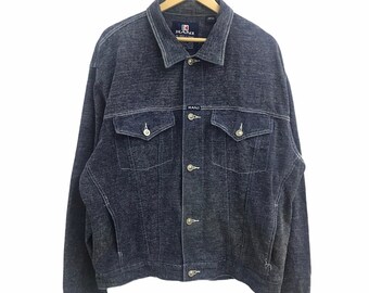 古*猫様 VTG 90s karl kani DNM JKT 1993HIPHO Vintage Karl Kani 90s Denim Jacket Hip Hop Dark Wash Baggy