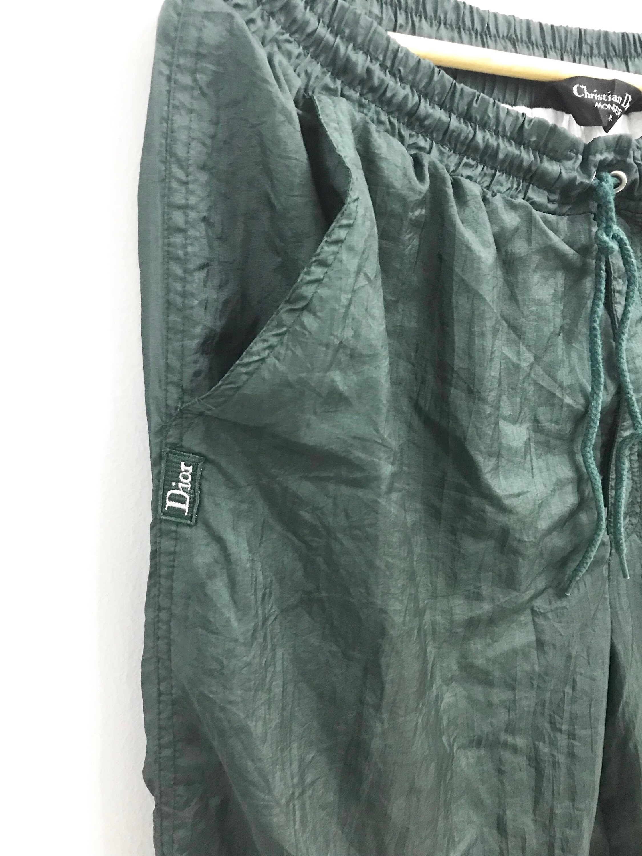 Vintage 90s Christian Dior Monsieur Green Track Pants..size 34-38