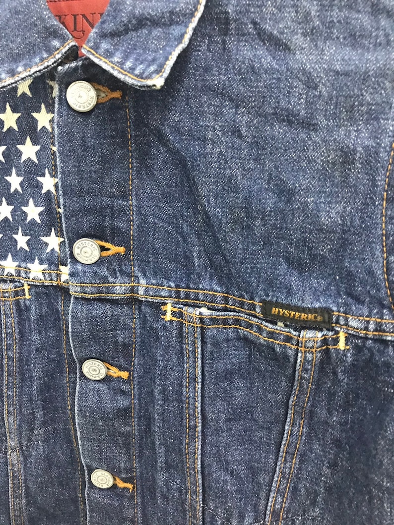Vintage 90s Kinky Jeans By Hysteric Glamour Stars Patchwork..Free Size..Made in Japan