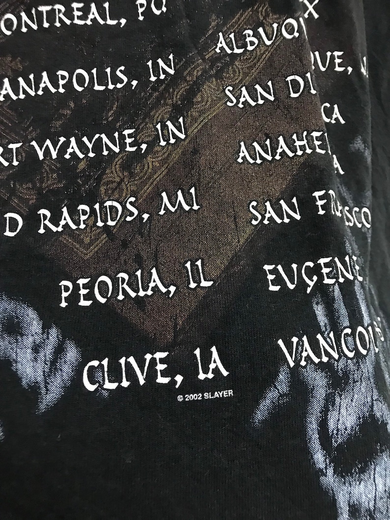 Vintage Slayer Darkness Of Christ God Hates Us Tour..American Thrash Metal band.Size XL.