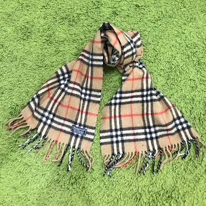Free Shipping! Vintage Burberrys Nova Check Luxury Scarf..Made in England