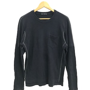 Vintage 90s Issey Miyake Men Autumn Single Pocket Long Sleeve Tshirt..Made in Japan