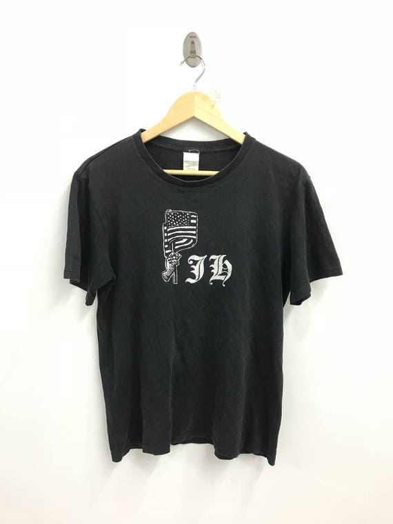 Vintage Number (n)ine T-shirt: Distressed American Flag Design