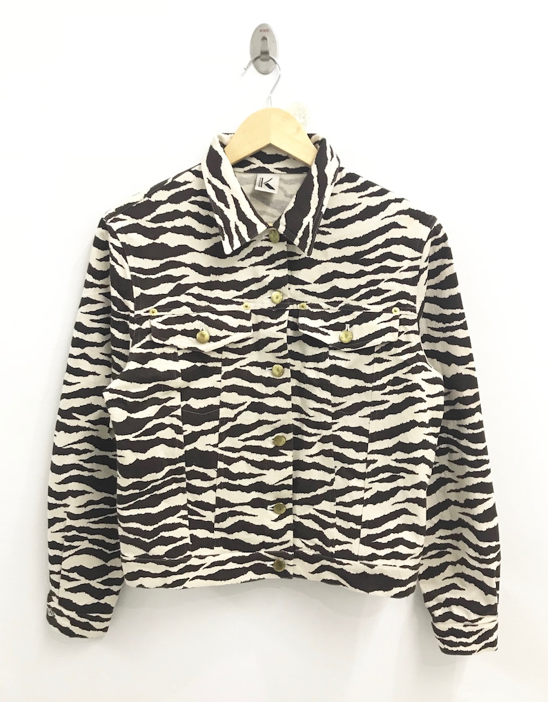 Vintage Krizia Striped Jacket..Krizia Jeans..Size 42..Italian Brand.