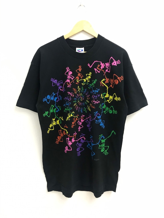 Vintage 1990 Grateful Dead Spiral Skeletons Psychedelic