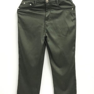 Rare!! Vintage Authentic Versace Jeans Couture Olive Green Pants..Size 31..Made in Italy