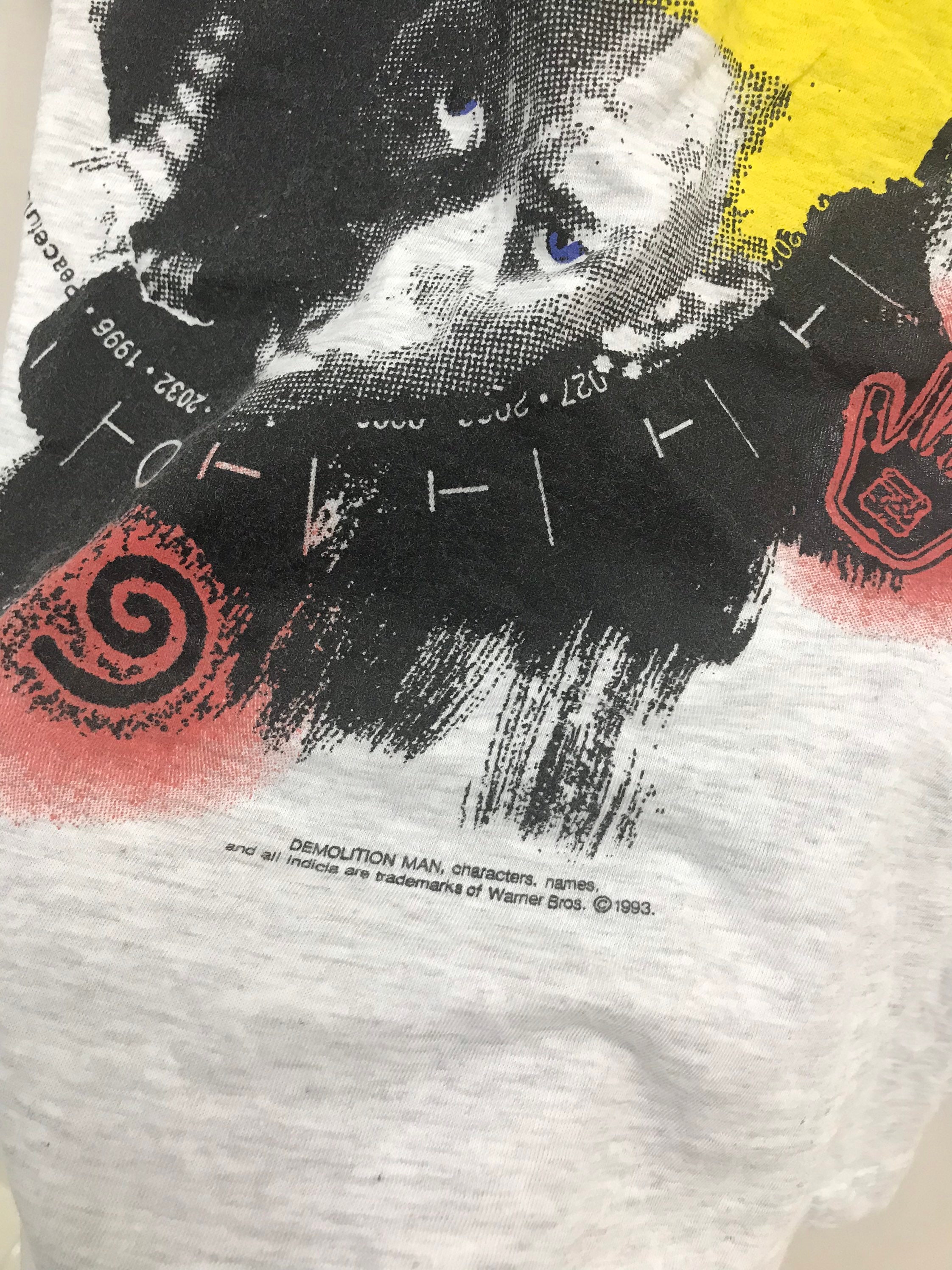 1993年ヴィンテージ映画「デモリションマン」Tシャツ：シルベスター
