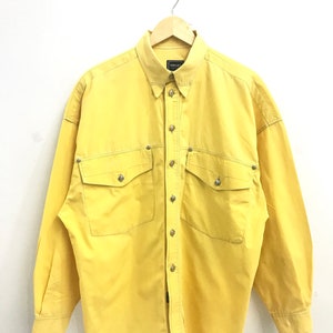 Vintage Versace Jeans Couture Button Ups Shirt..Crafted Medusa Head Buttons..Size L..Made in Italy