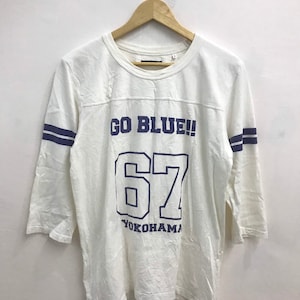 Free Shipping! Vintage Blue Blue Japan Raglan Tshirt..Japanese brand Number Nine Undercover Mastermind..Size L..Made In Japan
