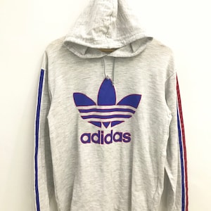 Vintage 90s Adidas Big Logo Hoodie shirt..Made in Japan