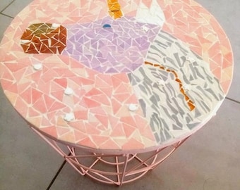 Mosaic unicorn coffee table