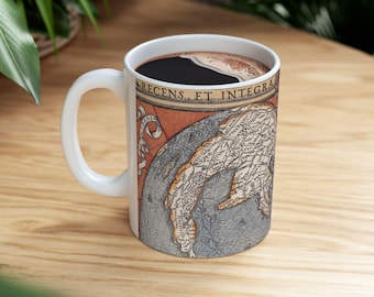 Keramische mok wereldkaart, (11 oz)