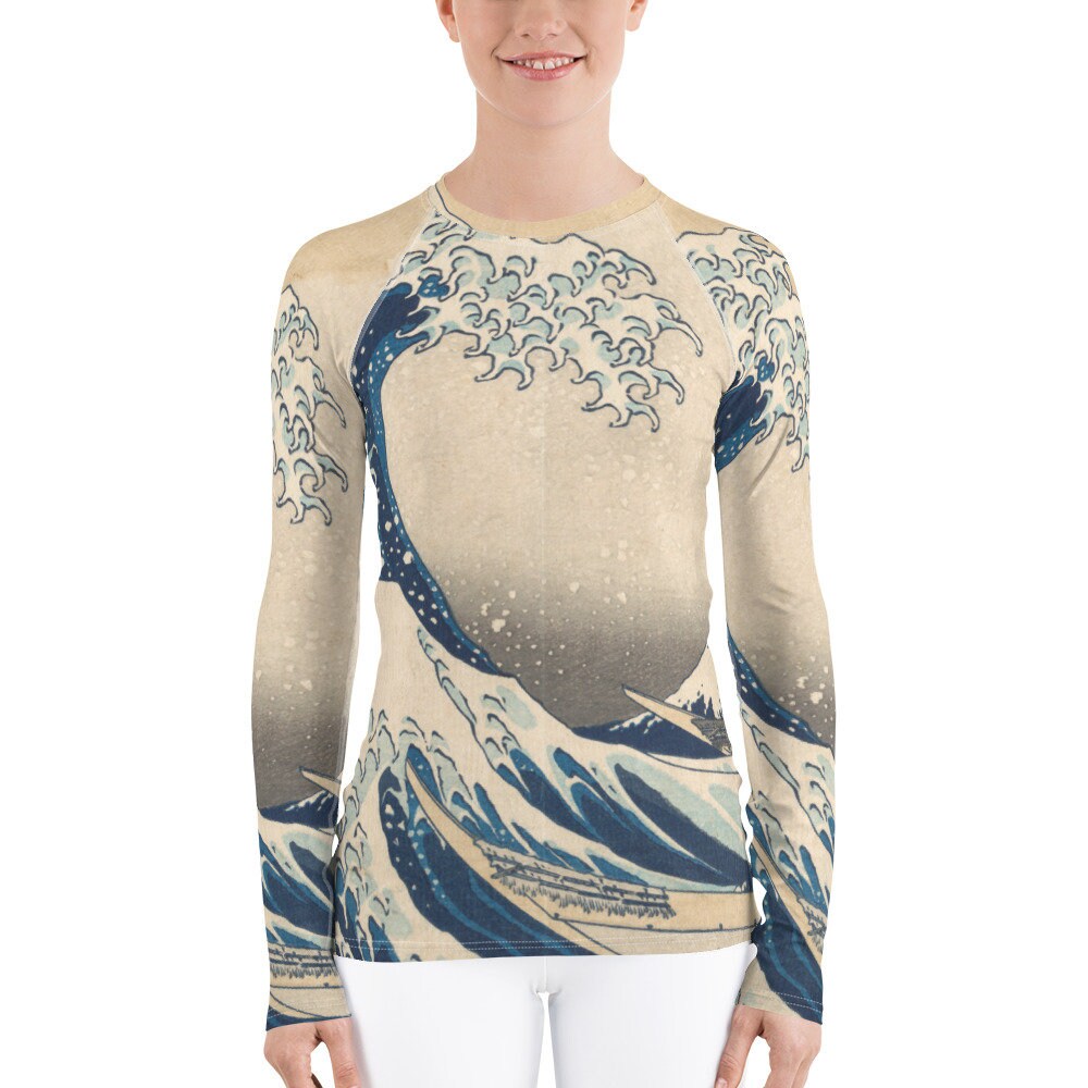 Great Wave Off Kanagawa By Hokusai Rash Guard Women Upf Etsy Canada Great Wave Off Kanagawa By Hokusai Rash Guard Women Upf Etsy Canada