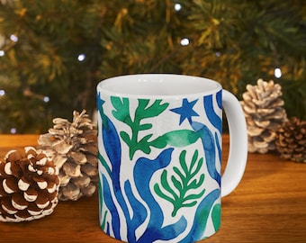 Matisse Style Art Print Ceramic Mug | Modern Abstract Line Design