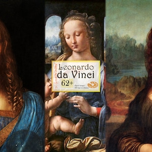 Impressão de Leonardo da Vinci, download digital de pôster de Leonardo da Vinci, impressão de pintura de da Vinci, conjunto de arte de parede de retrato, conjunto de impressão artística