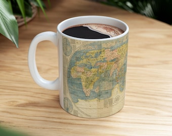 Kunyu Wanguo Quantu Map Ceramic Mug | Historical World Map, Chinese Cartography