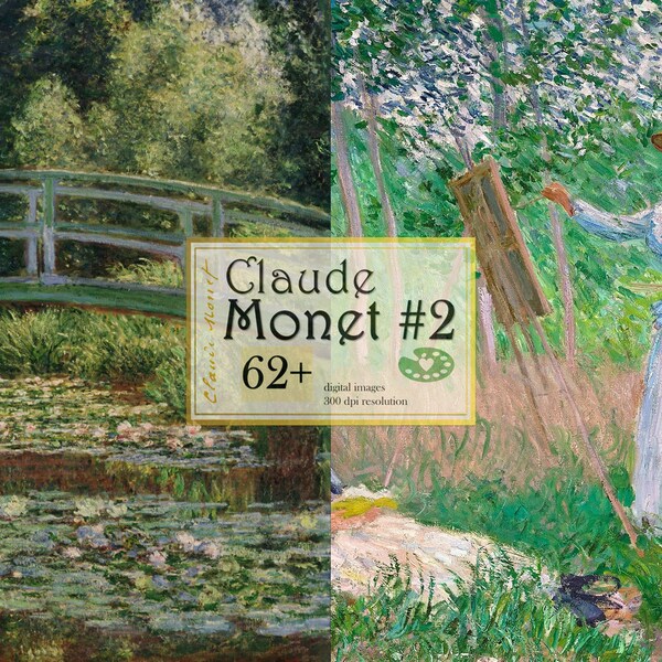 Claude Monet Print, Digital Download Claude Monet Poster, Landscape Painting Print, Nature Wall Art Set, Waterlily Art, Artist Print Set #2