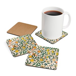 William Morris Coaster Set: Fruits Design, Elegant Home Decor Gift