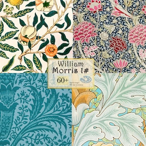 William Morris Druck Digitaler Download #1 William Morris Stoff Gemälde Botanischer Druck Fine Wall Art William Morris Wandkunst Künstler Set