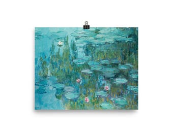Nympheas by Claude Monet Poster, Claude Monet Print, Gift for Him, Gift for Here