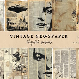 Vintage krant hoofdpaginaset krant varianten afdrukbare grunge 71 papier illustraties achtergrond Instant download grunge krant