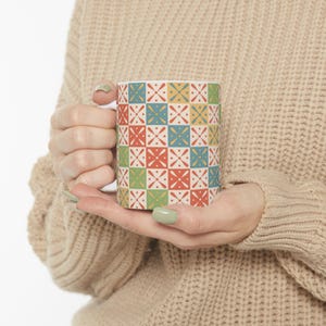 Vibrant Ceramic Coffee Mug: Colorful Kitchen Decor, Gift for Coffee Lovers