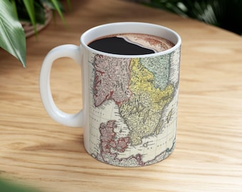 1730 Homann Antique Scandinavia Map Mug | Vintage Norway Sweden Denmark Finland Baltic Map