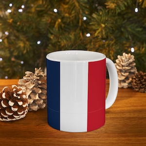 France Flag Ceramic Mug: French Patriotic Coffee Cup