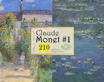 Claude Monet Digital Downloads Boho Poster Vintage Landscape Painting Print Nature Wall Art Set Botanical Print Artist Print Set