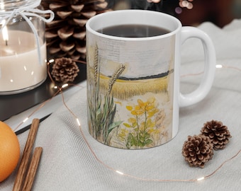 Bloemenkeramische koffiemok: op de natuur geïnspireerd drinkgerei, cadeau voor tuiniers