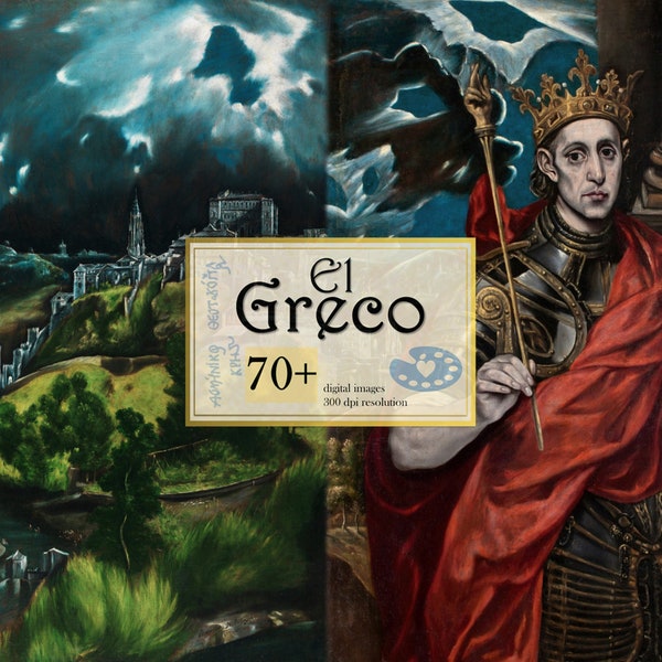 El Greco Print Digital Download El Greco Poster Landscape Painting Print, Fine Wall Art Sandro Botticelli Artist Print Set