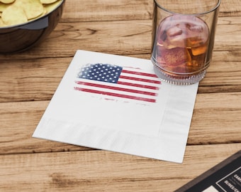 Vintage servetten met Amerikaanse vlag: patriottisch feestdecor in reliëf