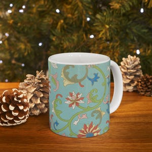 Floral Keramik Kaffeetasse: Lebendige Küche Trink, Geschenk für Tee-Liebhaber