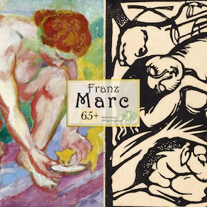 Franz Marc Print, Digital Download Franz Marc Poster, Fine Art Painting Print, Nature Wall Art Set, Naked Women Art, Artist Print Set