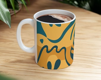 Matisse Style Ceramic Mug | Abstract Line Art, Modern Minimalist