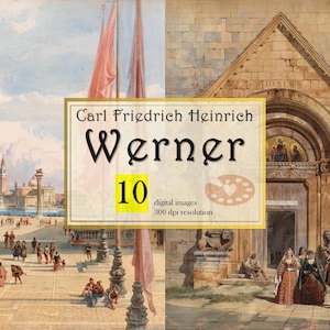 Carl Friedrich Heinrich Werner Print Set: Landscape Painting, Nature Wall Art (Digital Download)