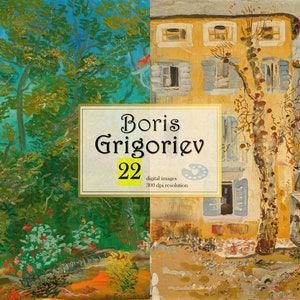 Boris Grigoriev Art Prints: Landscape & Botanical Painting Set (Digital Download)