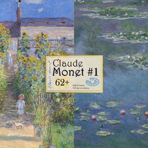 Claude Monet Digital Downloads, Claude Monet Poster, Landscape Painting Print, Nature Wall Art Set, Waterlily Art, Artist Print Set #1